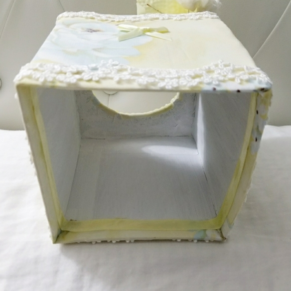 Shabby Chic style tissue cover box.Yellow - Picture 8 of 8